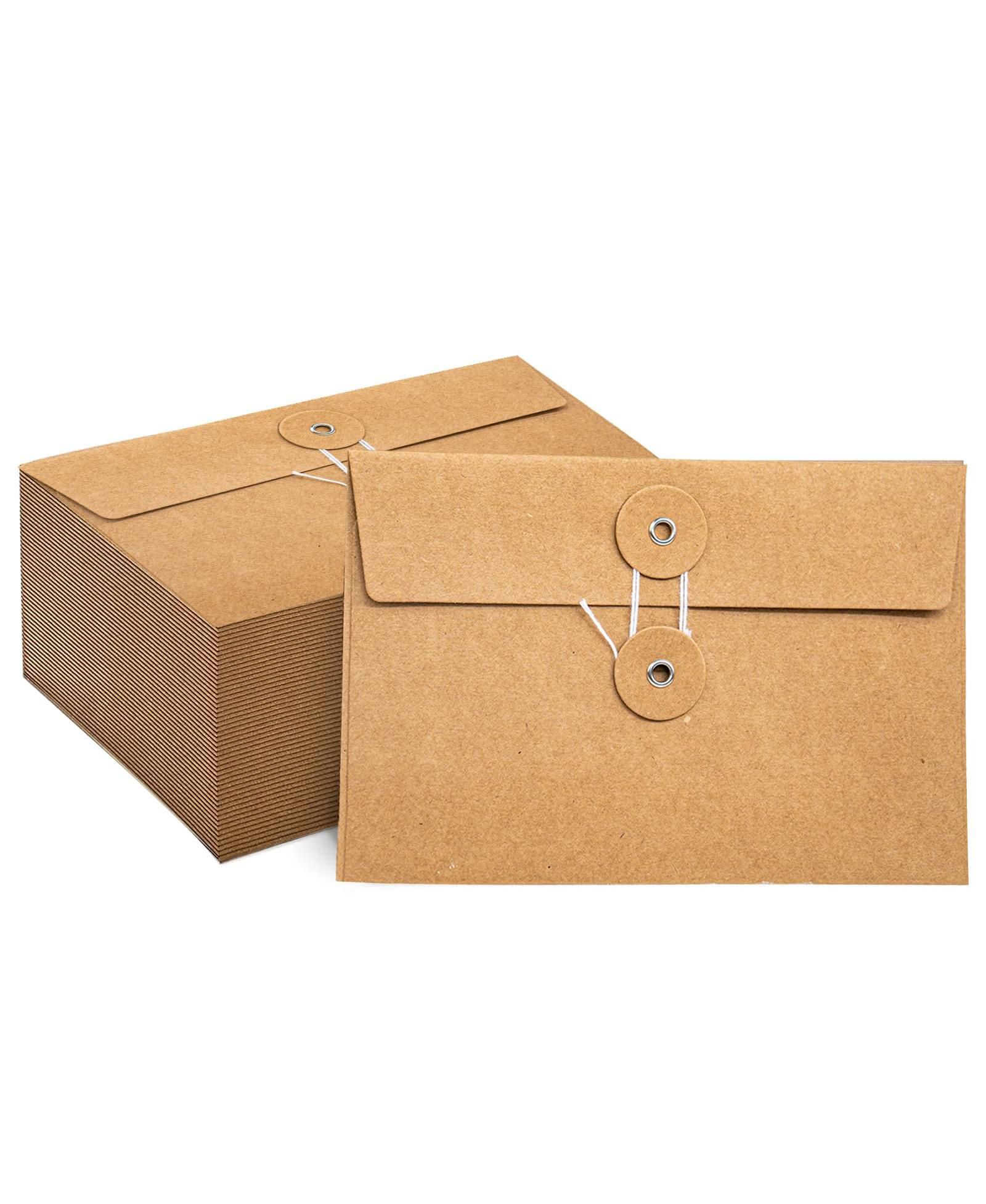 GNUADZ Vintage String Button Envelopes for Cards Invitations