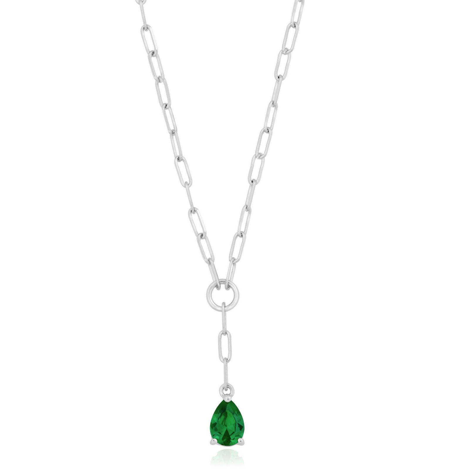 Ожерелье Simona Timeless Pearshaped CZ Paperclip
