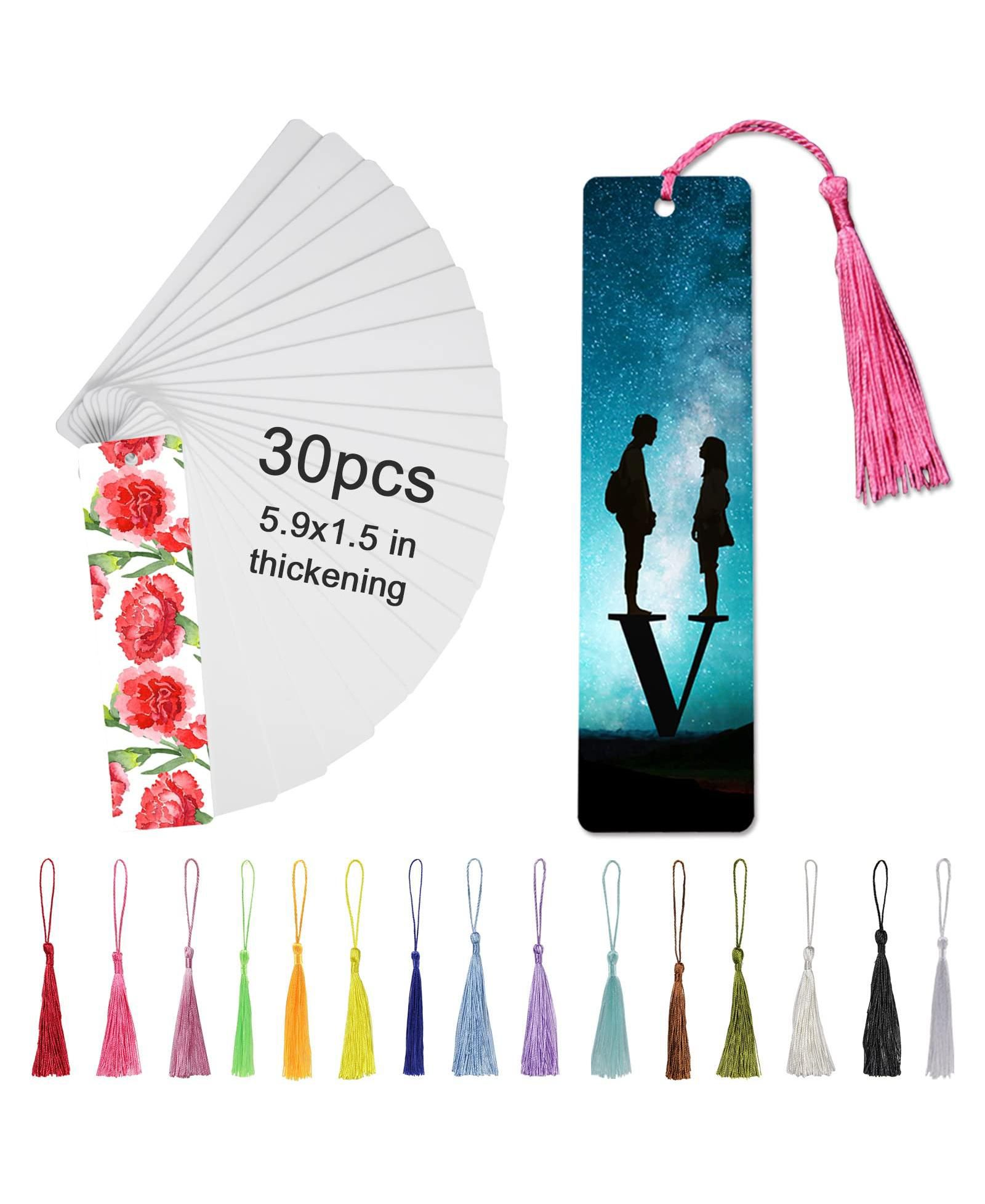 GNUADZ Sublimation Aluminum Metal Bookmarks DIY Tassels Crafts