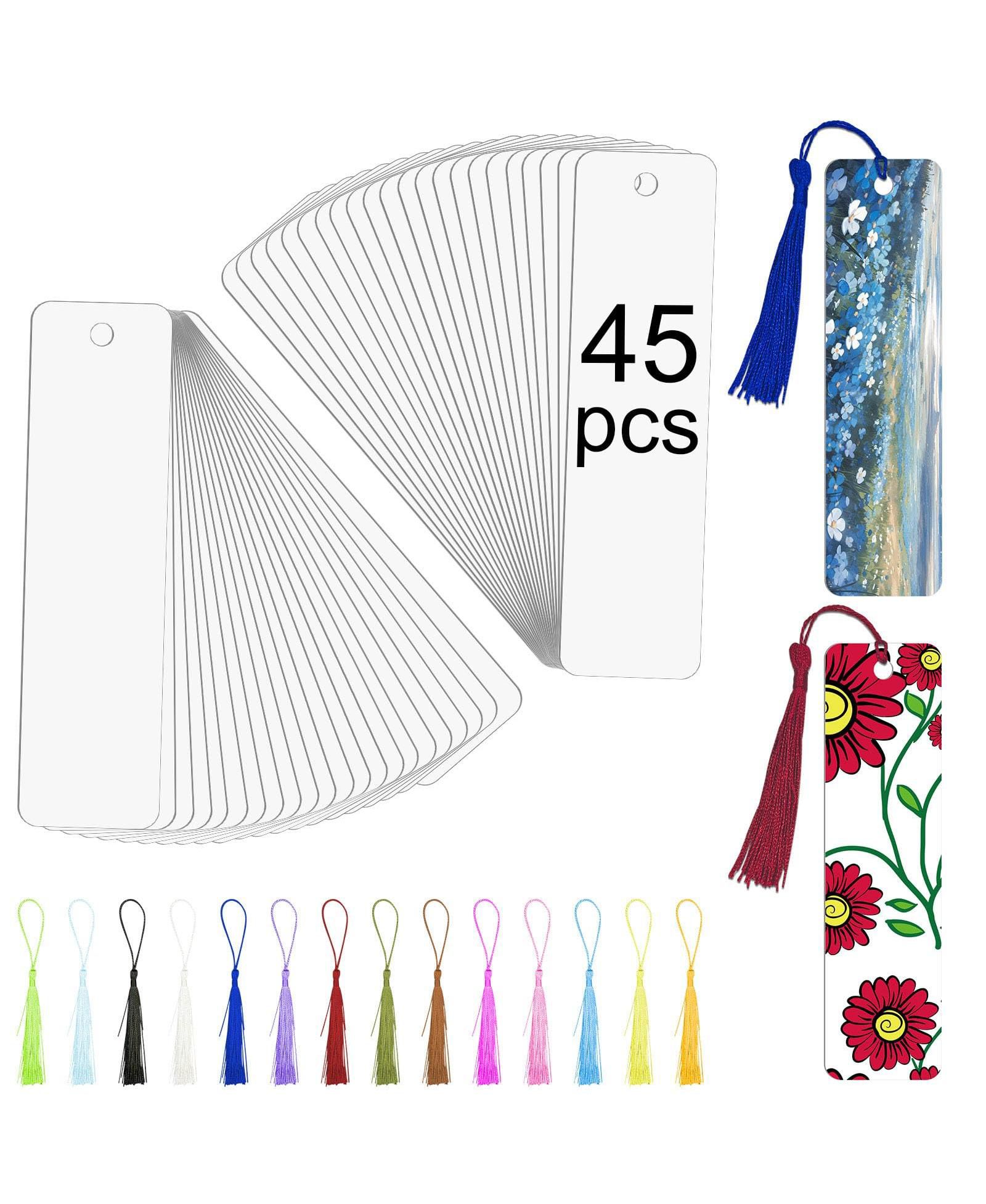 GNUADZ Sublimation Bookmarks Blank Aluminum Metal DIY Tassels