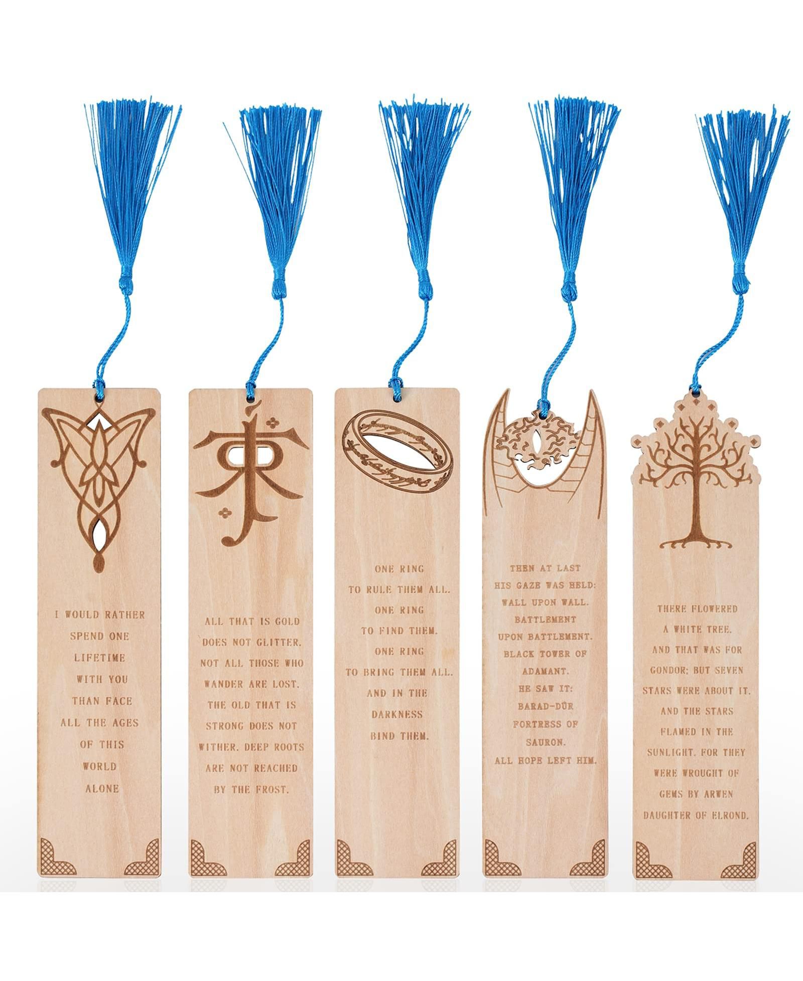 GNUADZ Lord of Rings Wooden Bookmarks Set