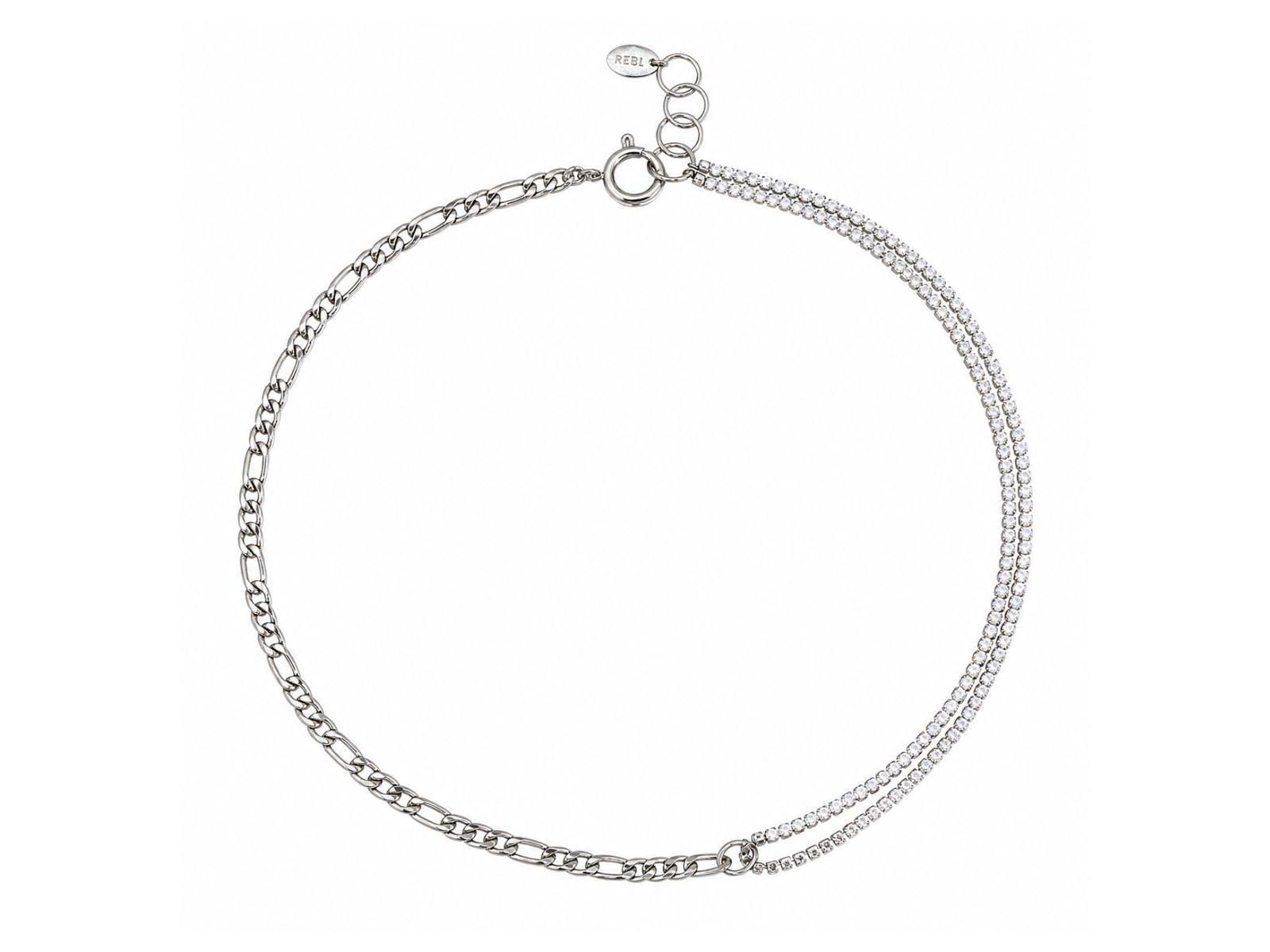 Серебряная цепочка с кулоном Rebl Jewelry Cz