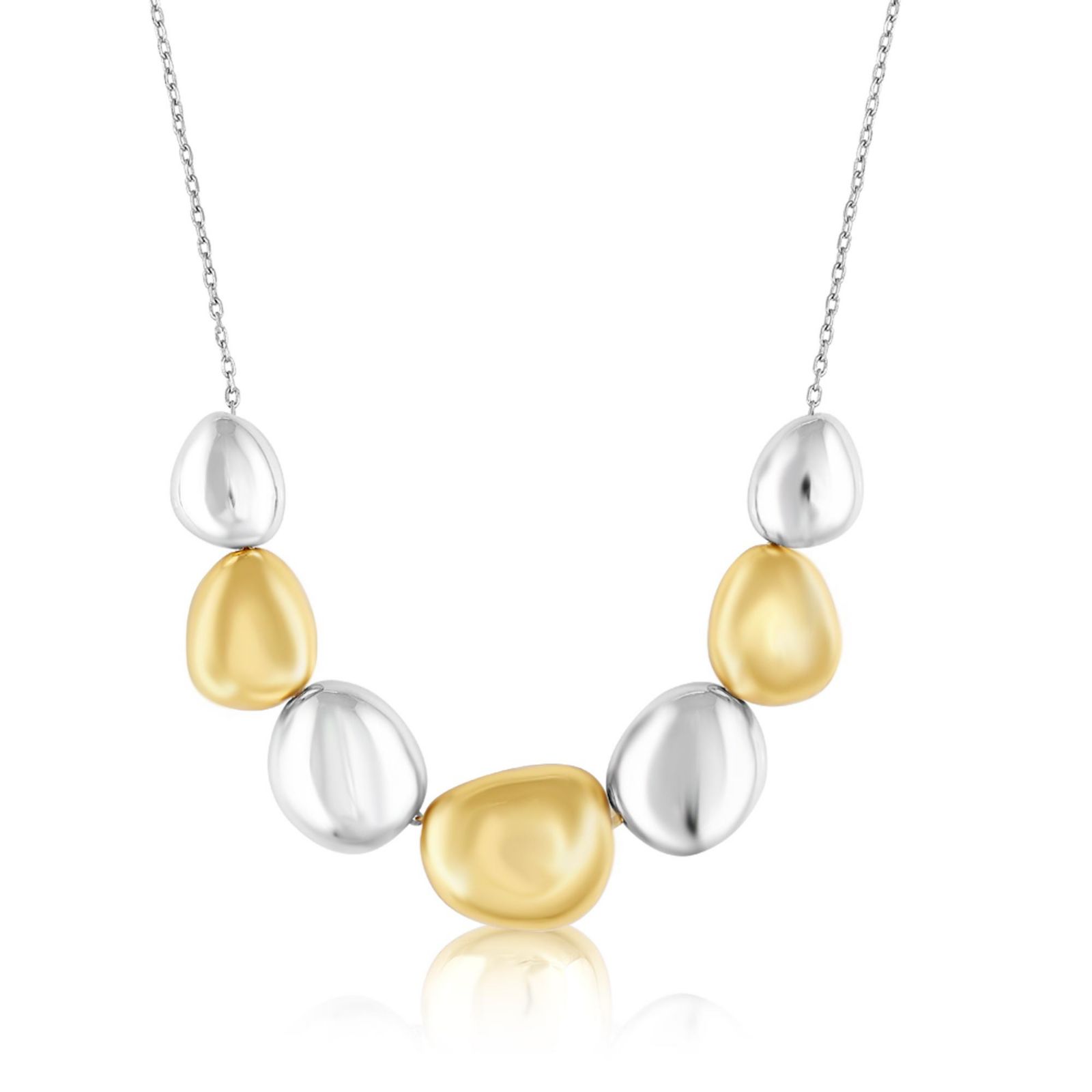 Двухцветное ожерелье Simona Polished Puffed Irregular-Shaped