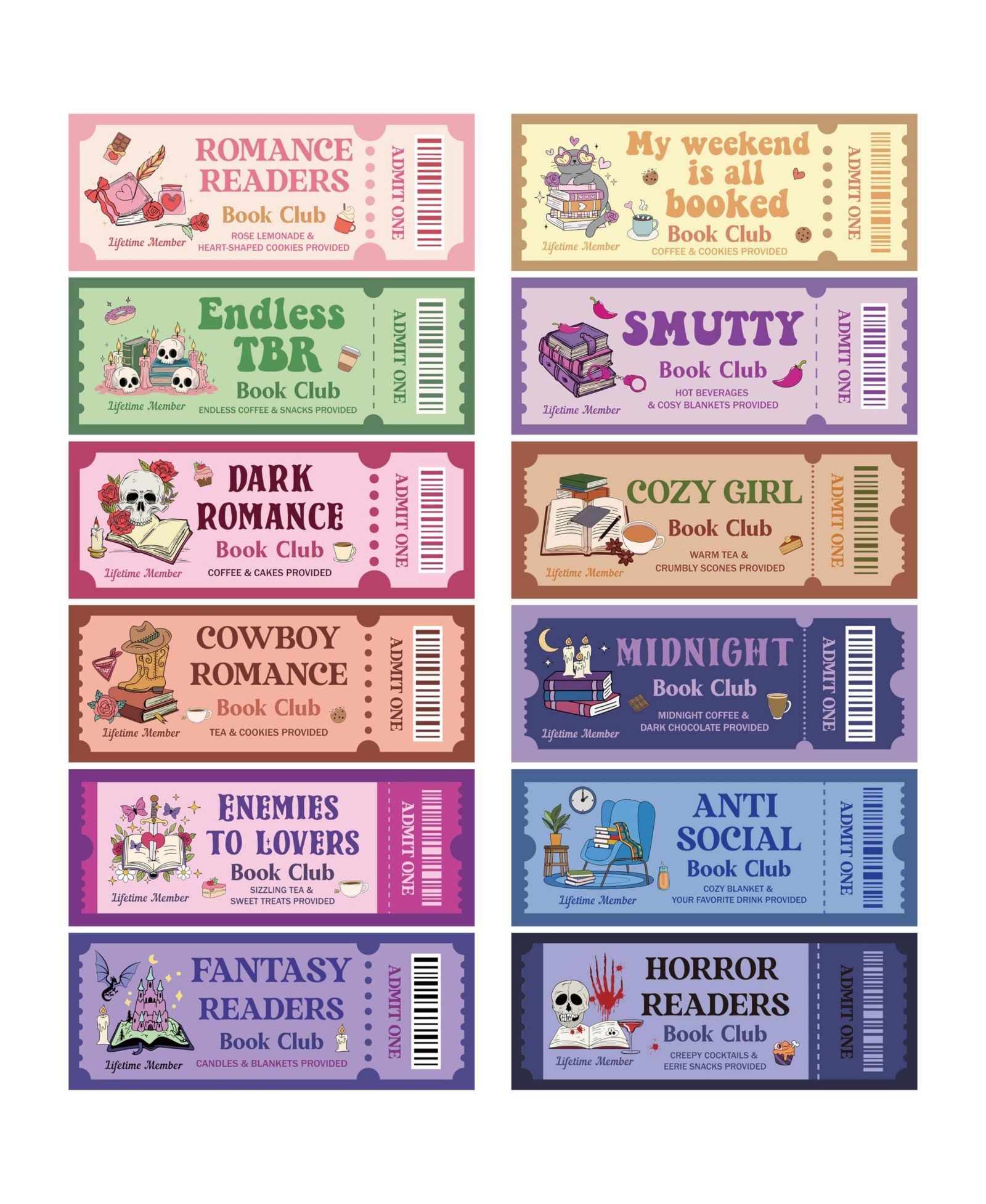 Закладки для книг GNUADZ Funny Book Club Ticket