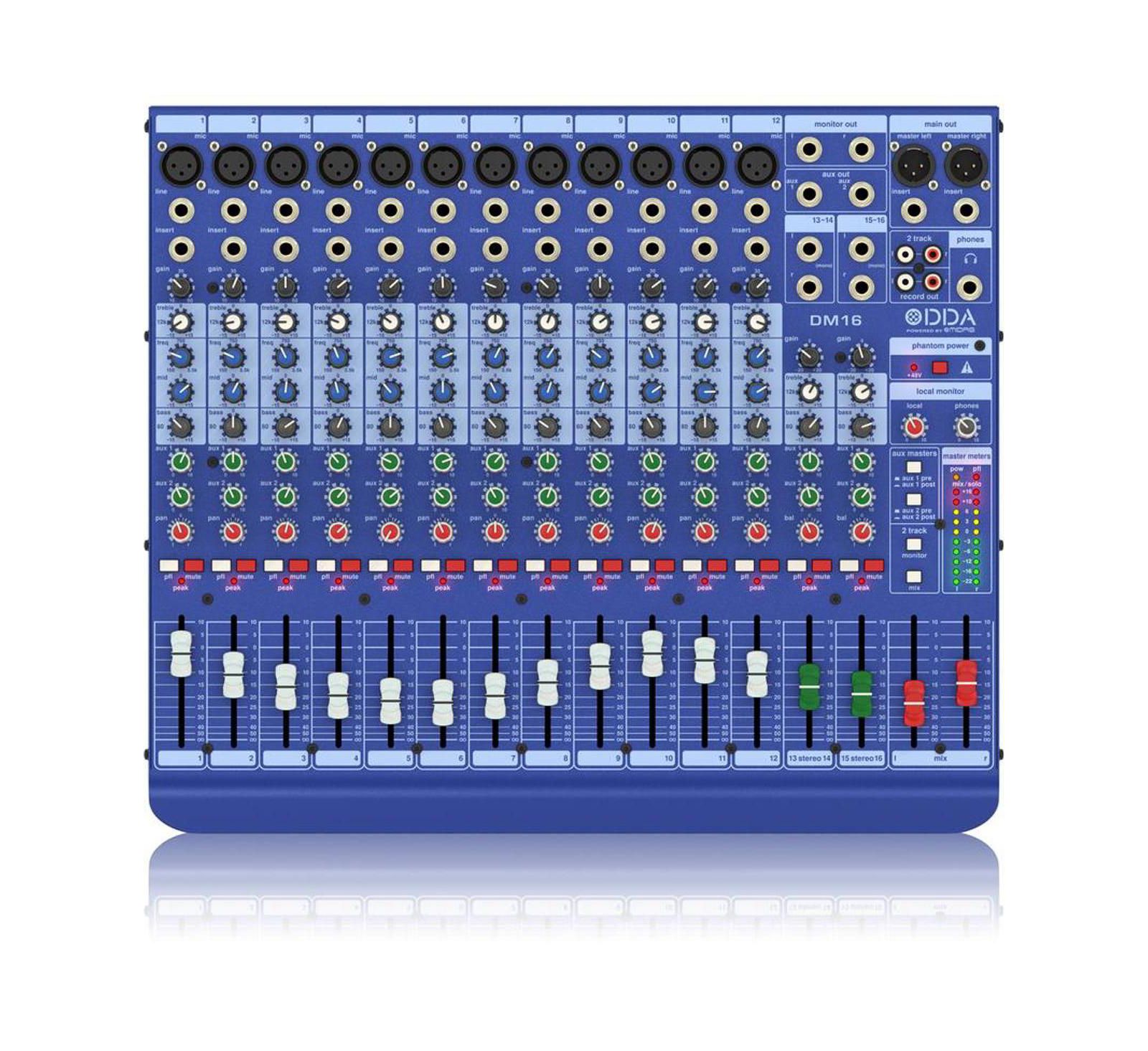 Аналоговый микшер Midas DM16 на 16 входов для живых выступлений и студии с микрофонным предусилителем
