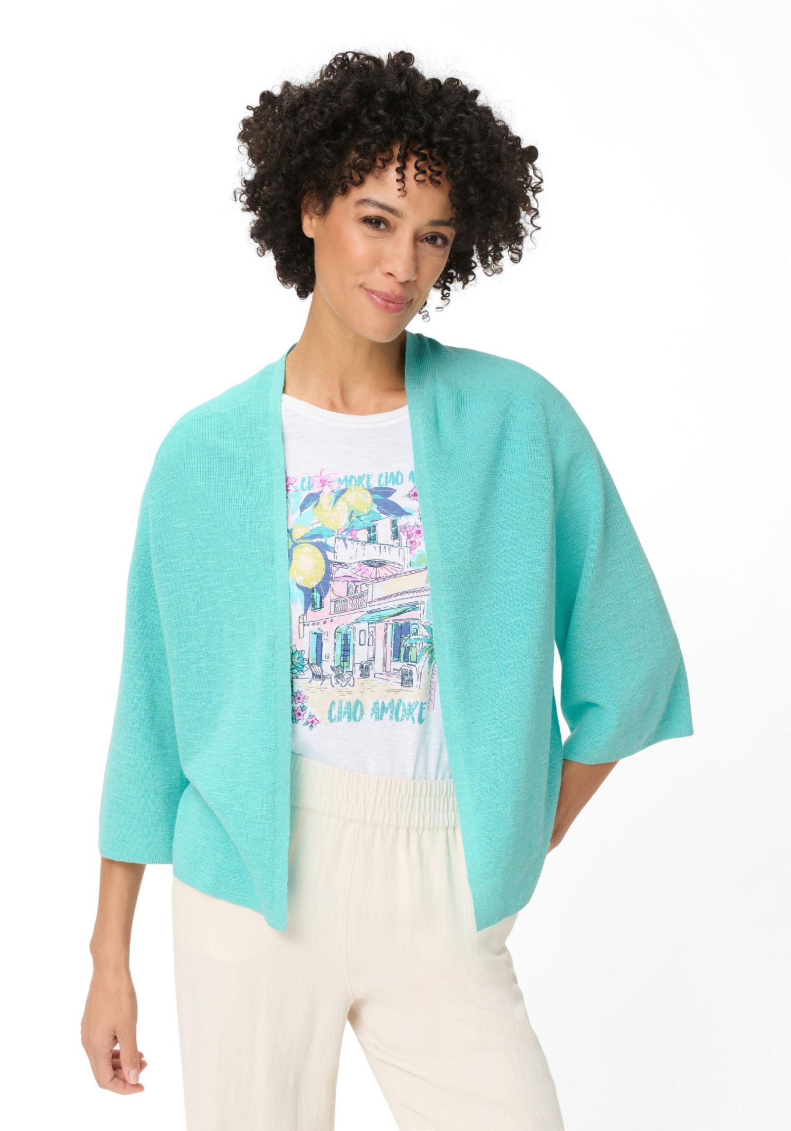 Olsen Women's Openfront Cropped Cardigan