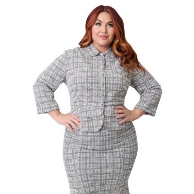 Unique Vintage женская жакет-пеплум большого размера из букле