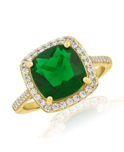 Кольцо Simona Elegant Square Emerald Halo CZ