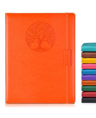 Orange a4-sized lined pages