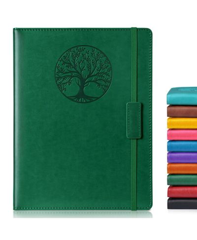 Green b5-sized lined pages