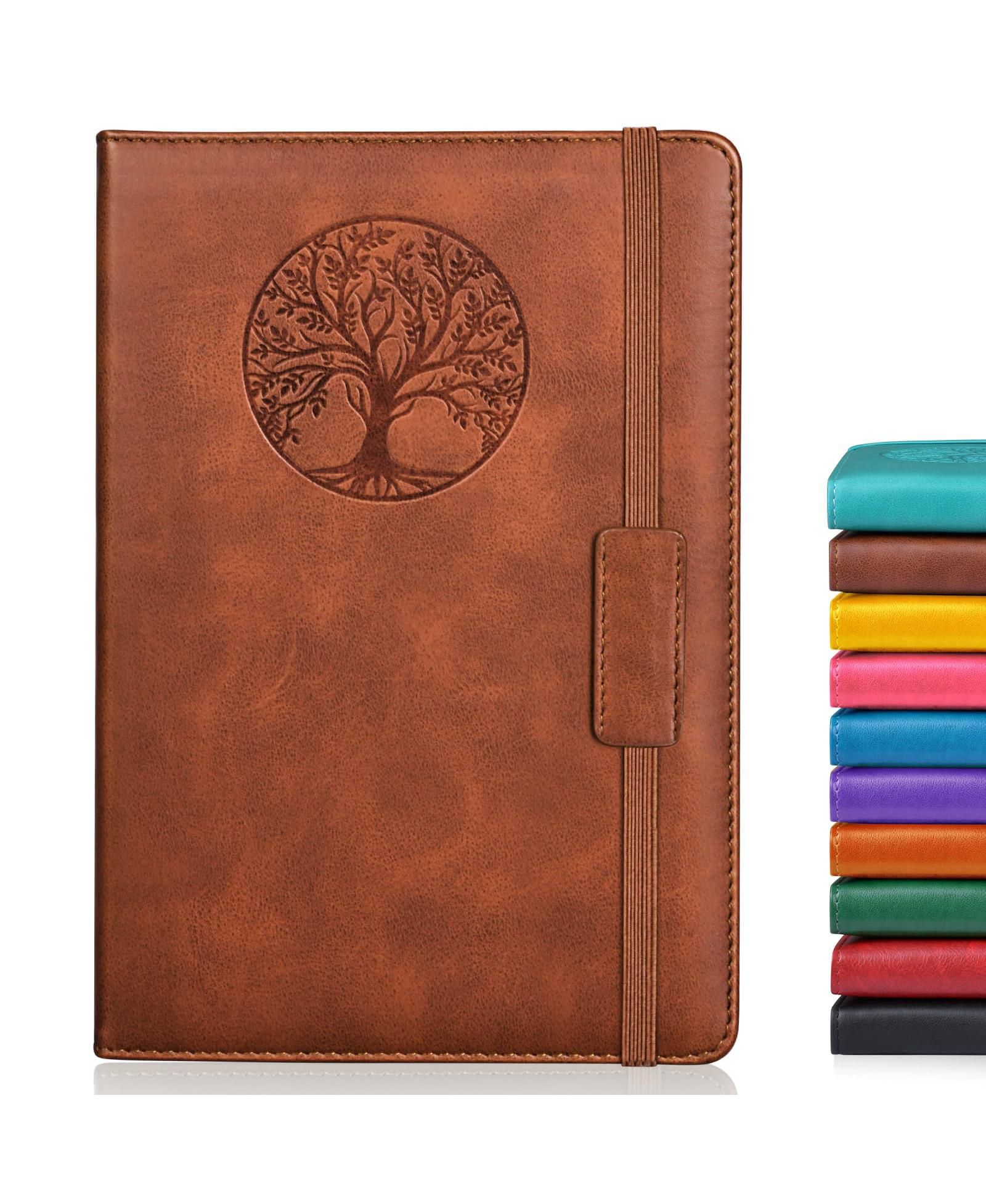 GNUADZ Lined Journal Notebook Hardcover Leather Ruled Writing Diary