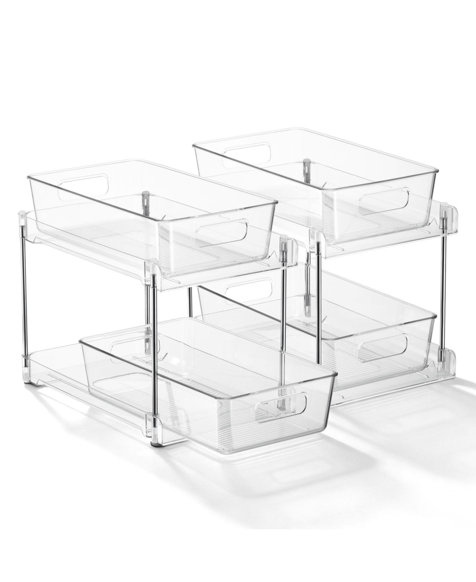 Sorbus 2 Pack 2-Tier Pull-Out Office Storage Organizers for Desk and Office Supply Organization