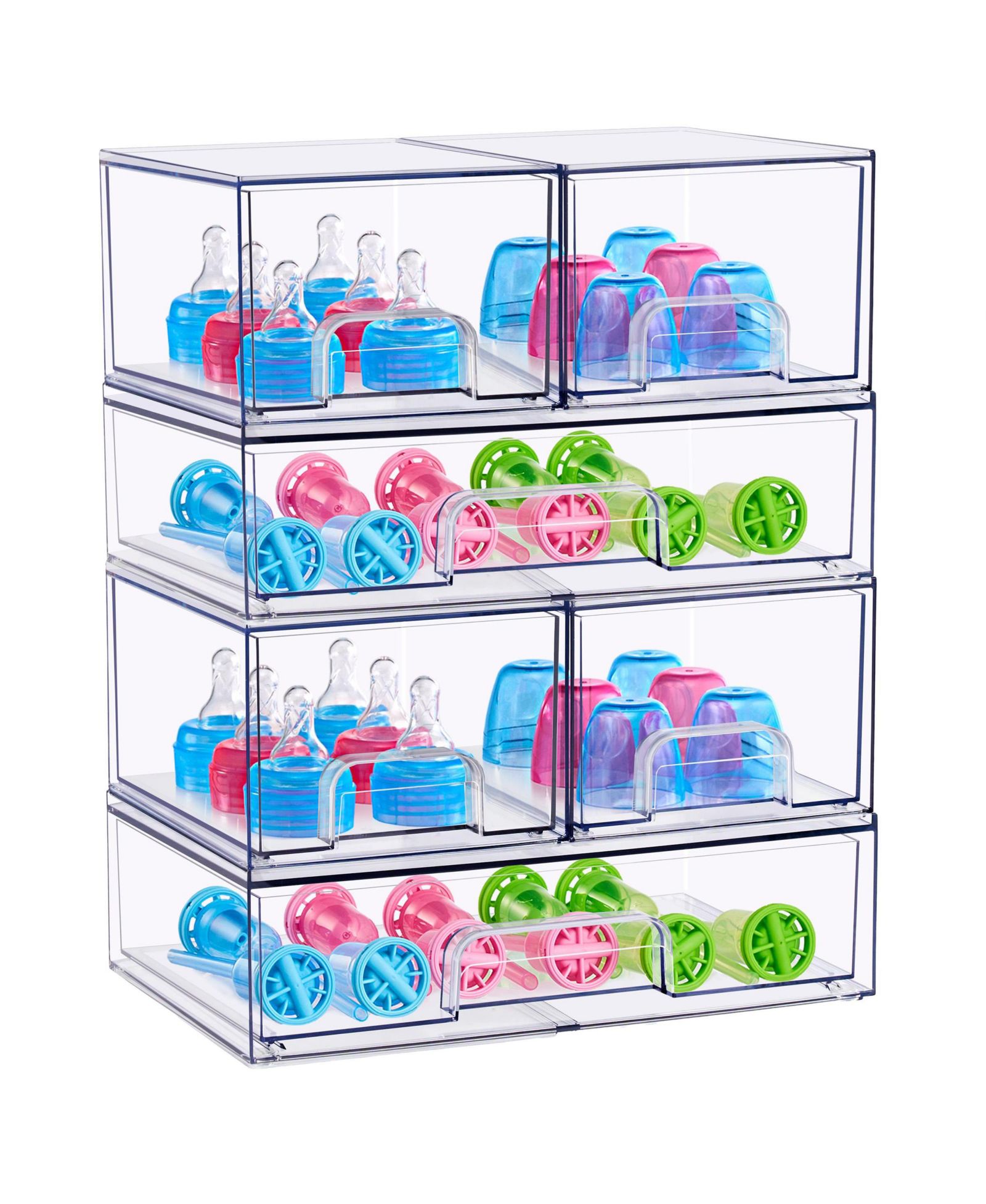 Органайзер для хранения Sorbus 6 Piece Clear Stackable Pull-Out для детских бутылочек, ванной, кухни и др