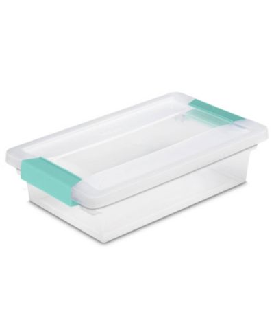 Sterilite Small Clip Box Clear Storage Bin with Latching Lid, 6-Pack