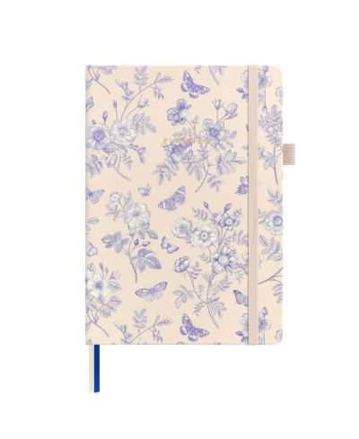 Blue flowers undated planner