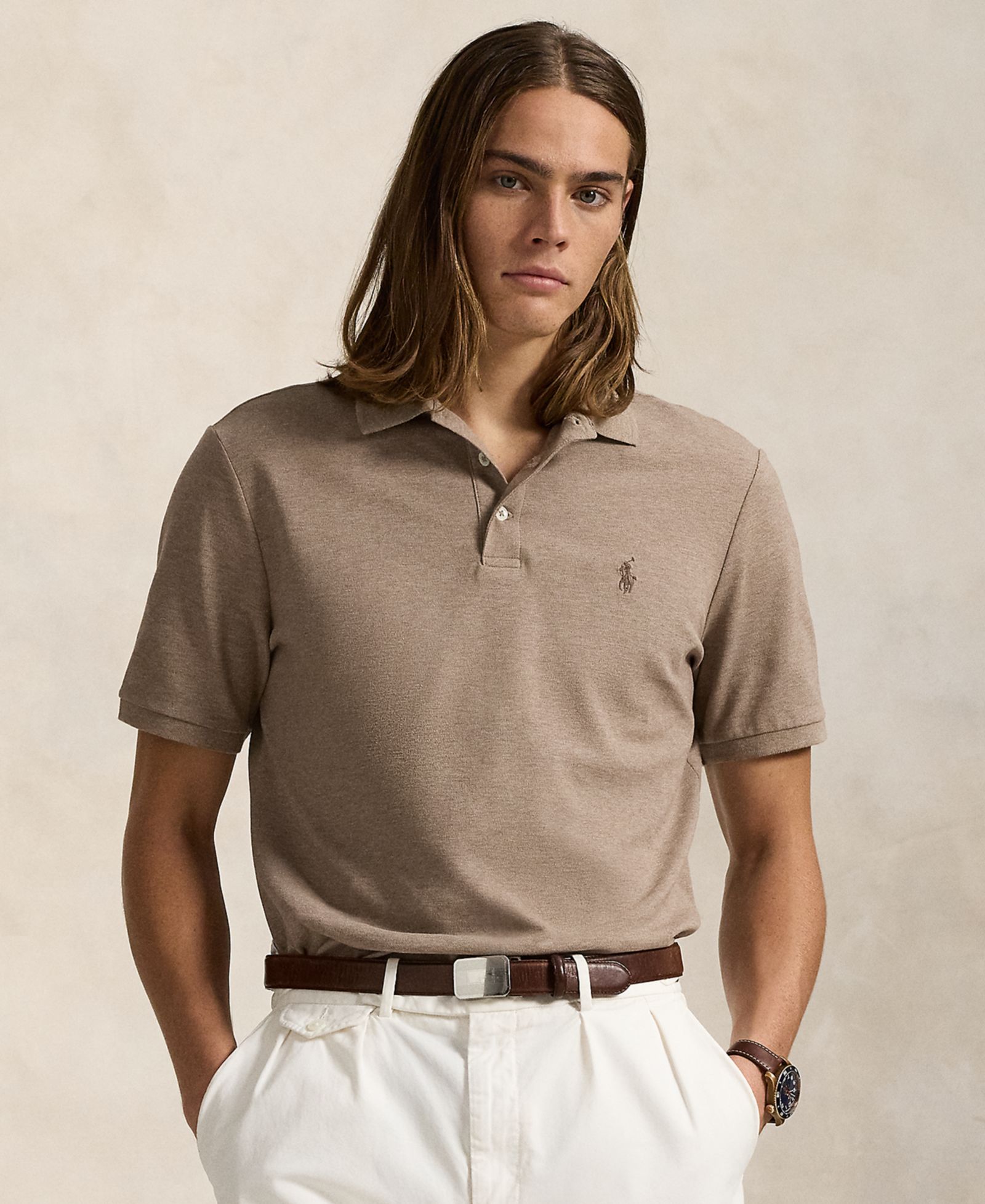 Мужская рубашка Polo Ralph Lauren Classic-Fit Stretch Mesh Polo