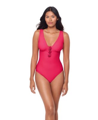 Magicsuit Women's Solid Wallis V-Neck One-Piece Swimsuit