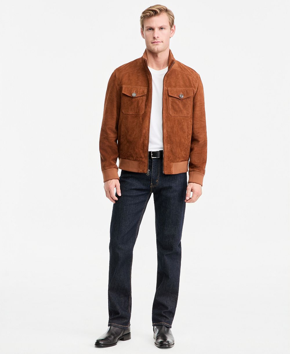 Cole Haan Men's Genuine Suede Bomber Jacket