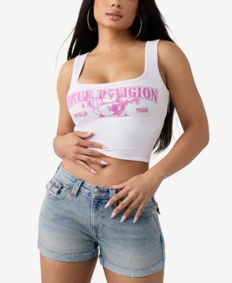 True Religion Женский трикотажный топ с контрастной отделкой