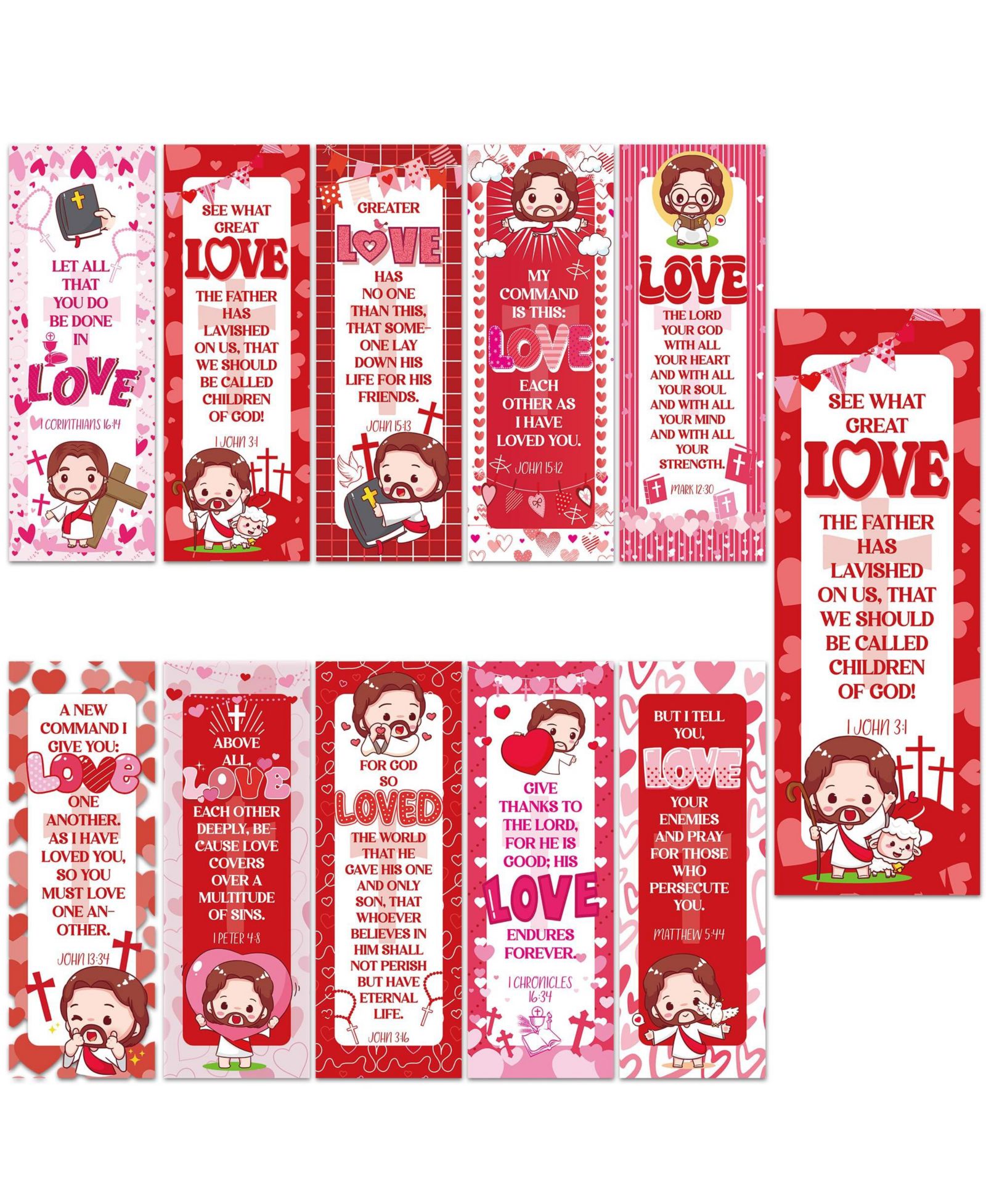 GNUADZ Valentine Scripture Bookmarks Christian Verse