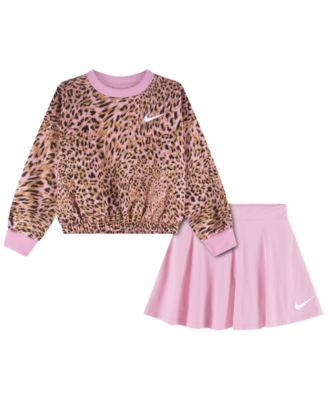 Nike комплект из 2-х предметов для девочек Nike Toddler 2T-4T Allover Printed Top и Skort