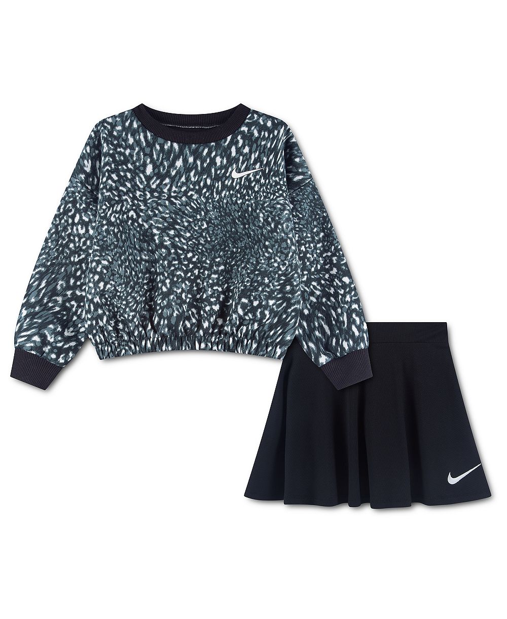 Nike комплект из 2-х предметов для девочек Nike Toddler 2T-4T Allover Printed Top и Skort