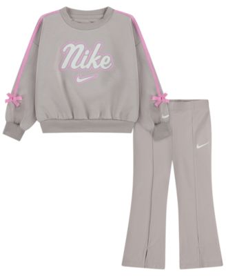 Nike Girls' 4-6X Juxta-Girl Bow Stripe Top and Leggings, 2-Piece Set