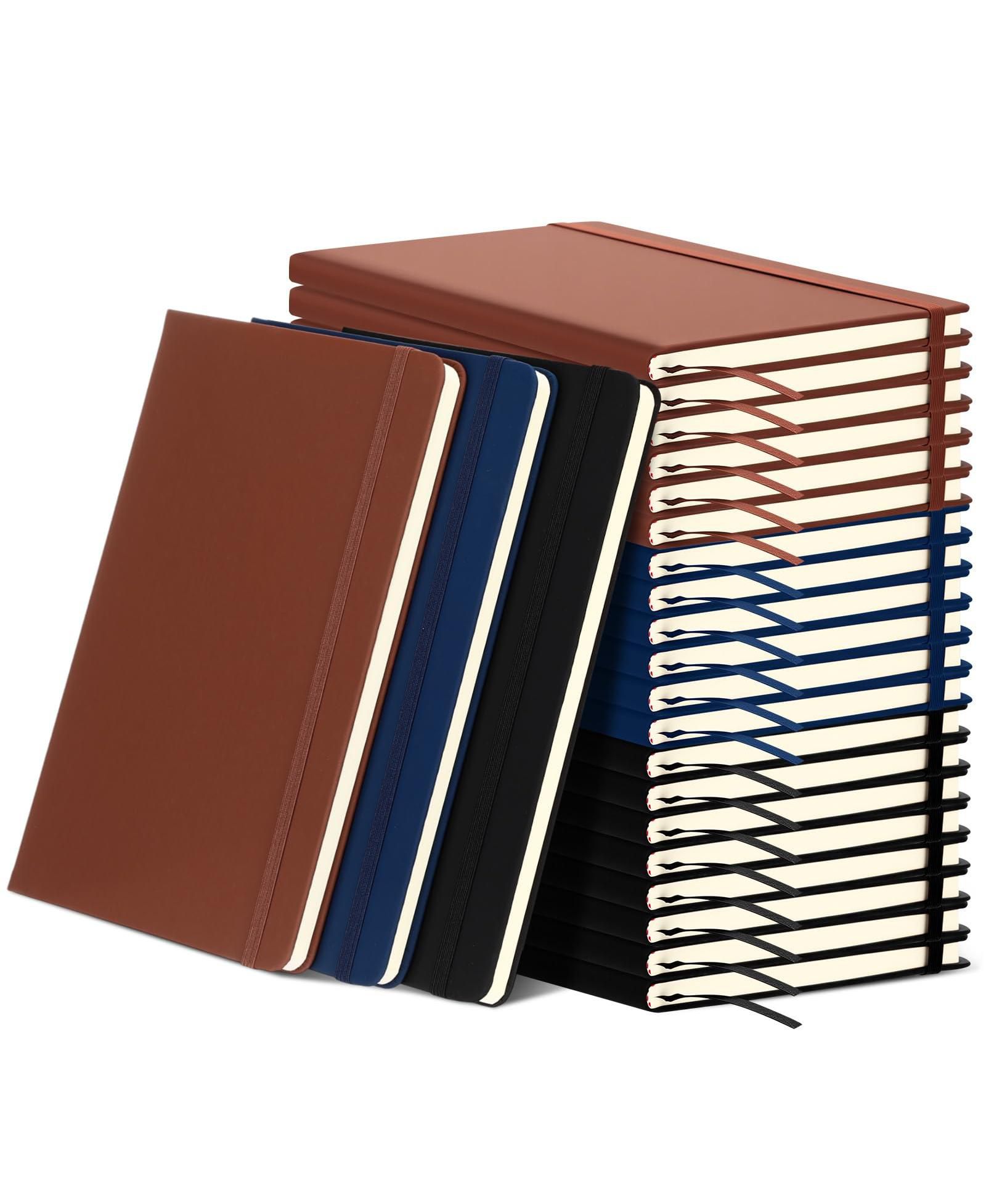 GNUADZ Lined Journal Notebooks A5 Hardcover PU Leather Wide Ruled
