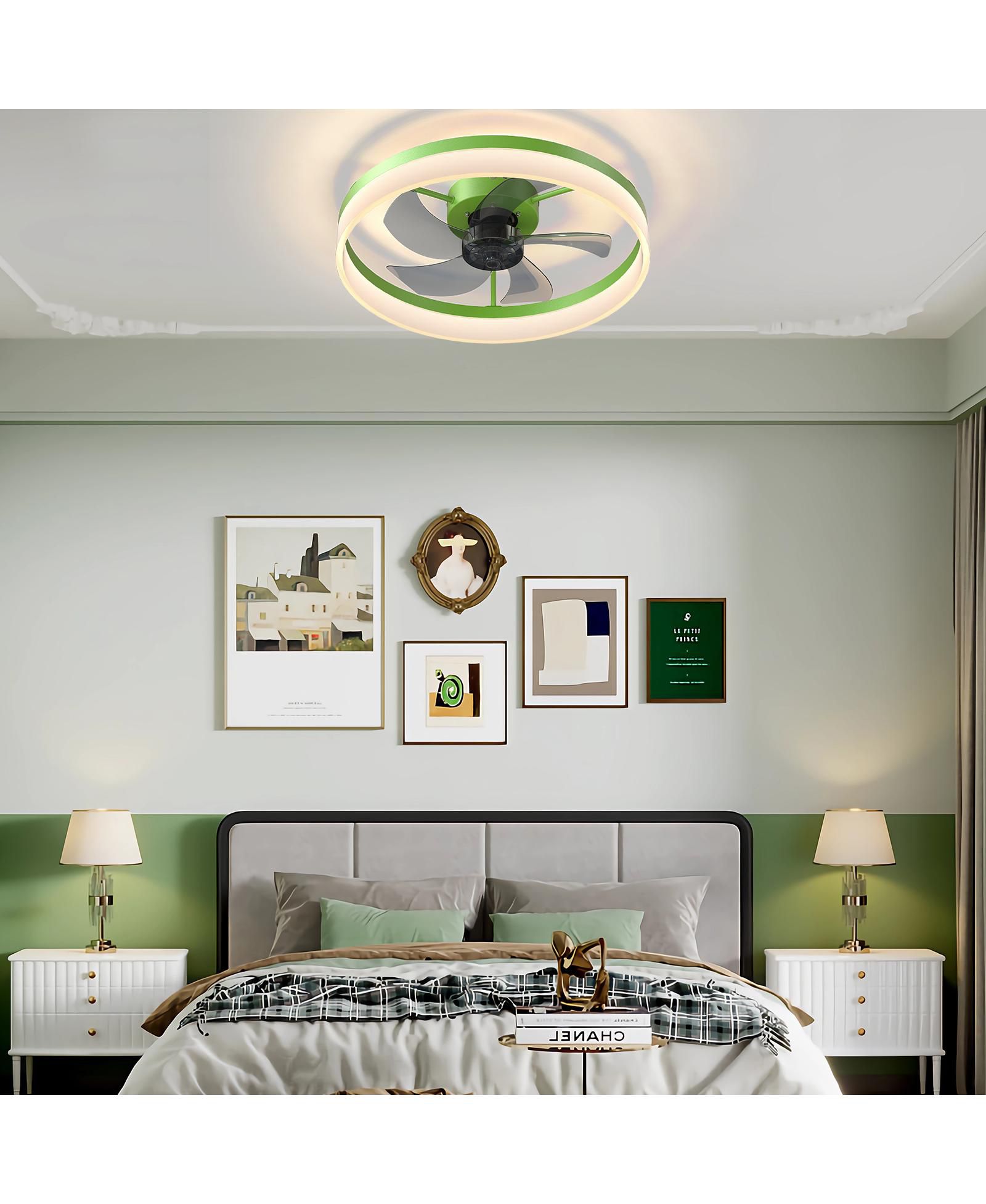 Clihome Ceiling Fans with Lights Dimmable LED Embedded Installation