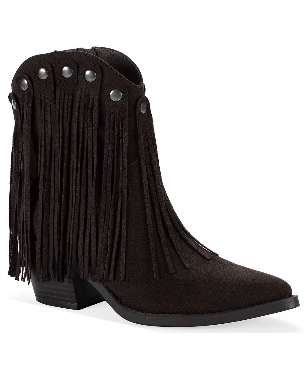 Wild Pair Women's Liiesel Fringe Block Heel Pointed Toe Booties, Macy's Exclusive