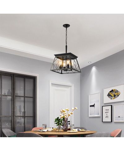 Clihome Farmhouse Chandelier 4-Light Vintage Antique Chandeliers Light Fixture,Golden (No Bulbs)
