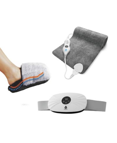 PURSONIC Ultra Plush Heated Foot Warmer, Stomach and Back Massager, and XL Microplush Heating Pad