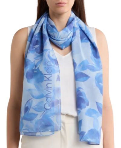 Шарф Calvin Klein Women's Faded Floral Chiffon