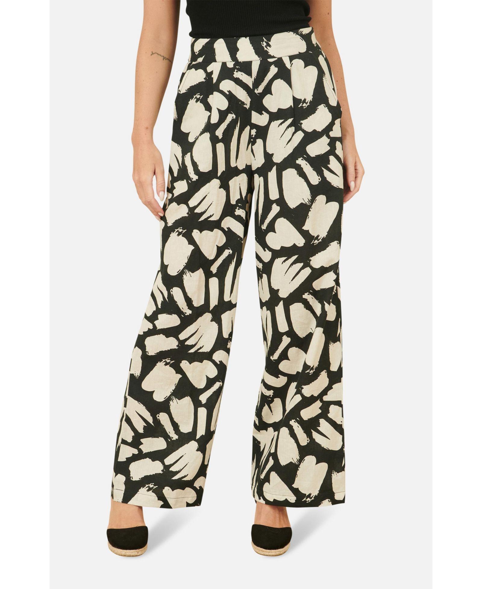 Брюки Yumi Women's High Waisted Printed Wide Leg