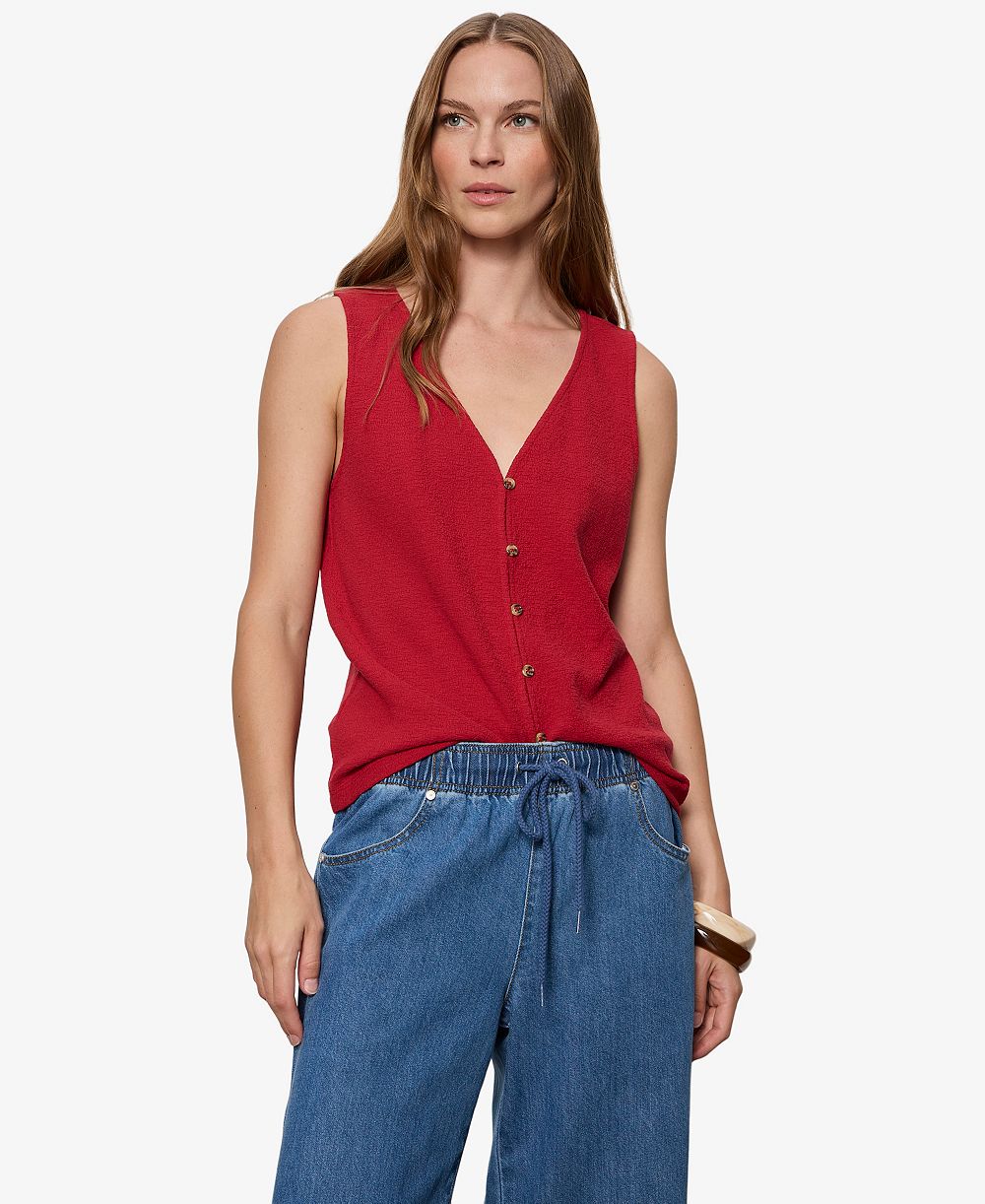 Топ Sanctuary Petite Cotton Easy Textured Tank Top