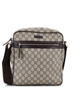 Pre-Owned Gucci Medium Front Zip Messenger GG Coated Canvas
