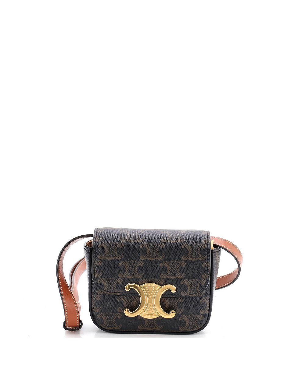 Pre-Owned Celine мини-сумка Claude через плечо Triomphe из лакированного канваса