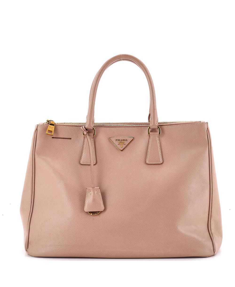 Pre-Owned Prada большая сумка-тоут с двойной молнией Lux из кожи Сафьяно