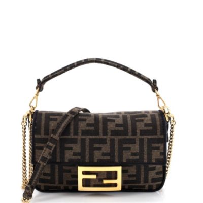 Мини-сумка Fendi Baguette NM б/у, холст Zucca