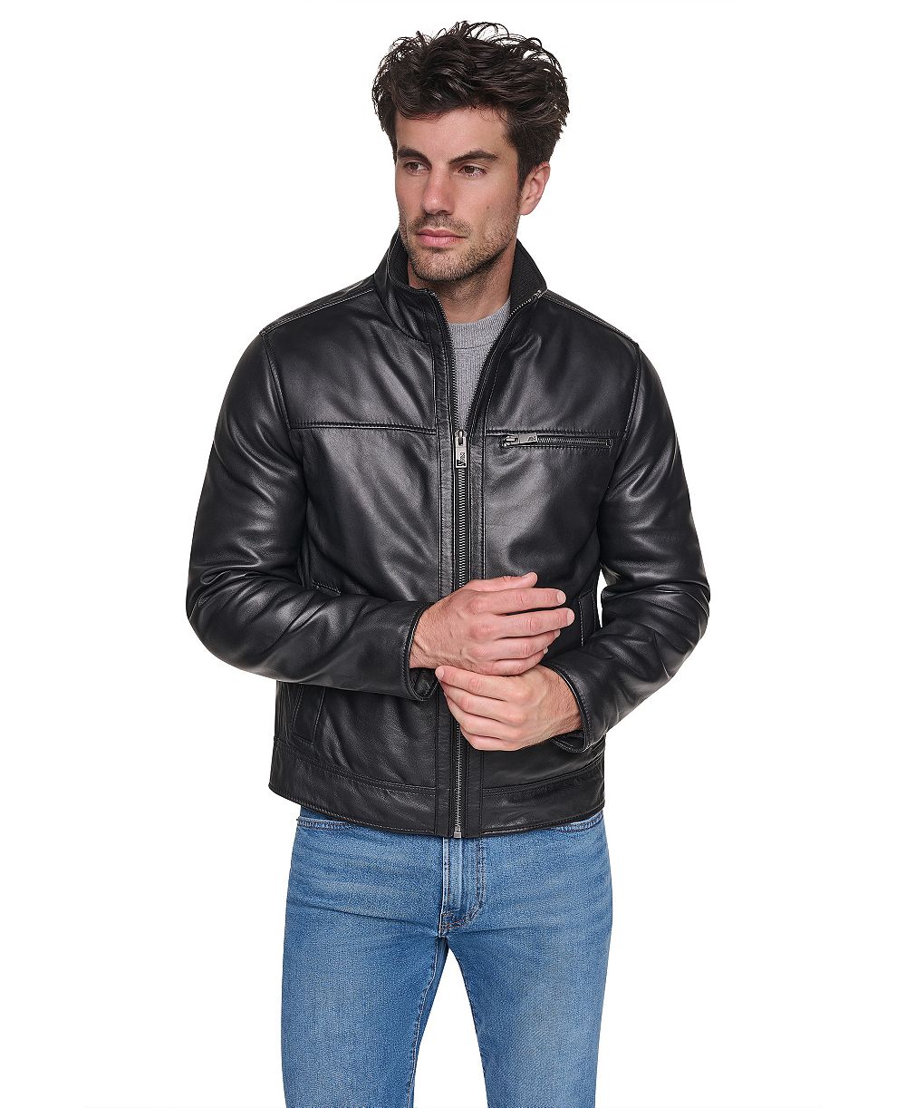 Marc New York Men’s Fur Lined Genuine Leather Jacket