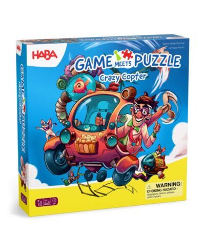 Haba Puzzle Memory Crazy Copter Two-Puzzle Board Game, Ages 5+