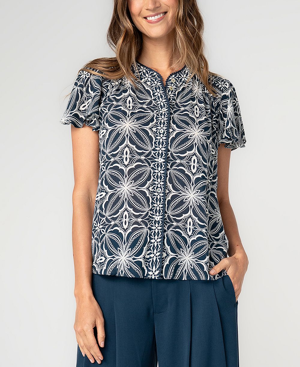 Liverpool Los Angeles Petite Crewneck Blouse