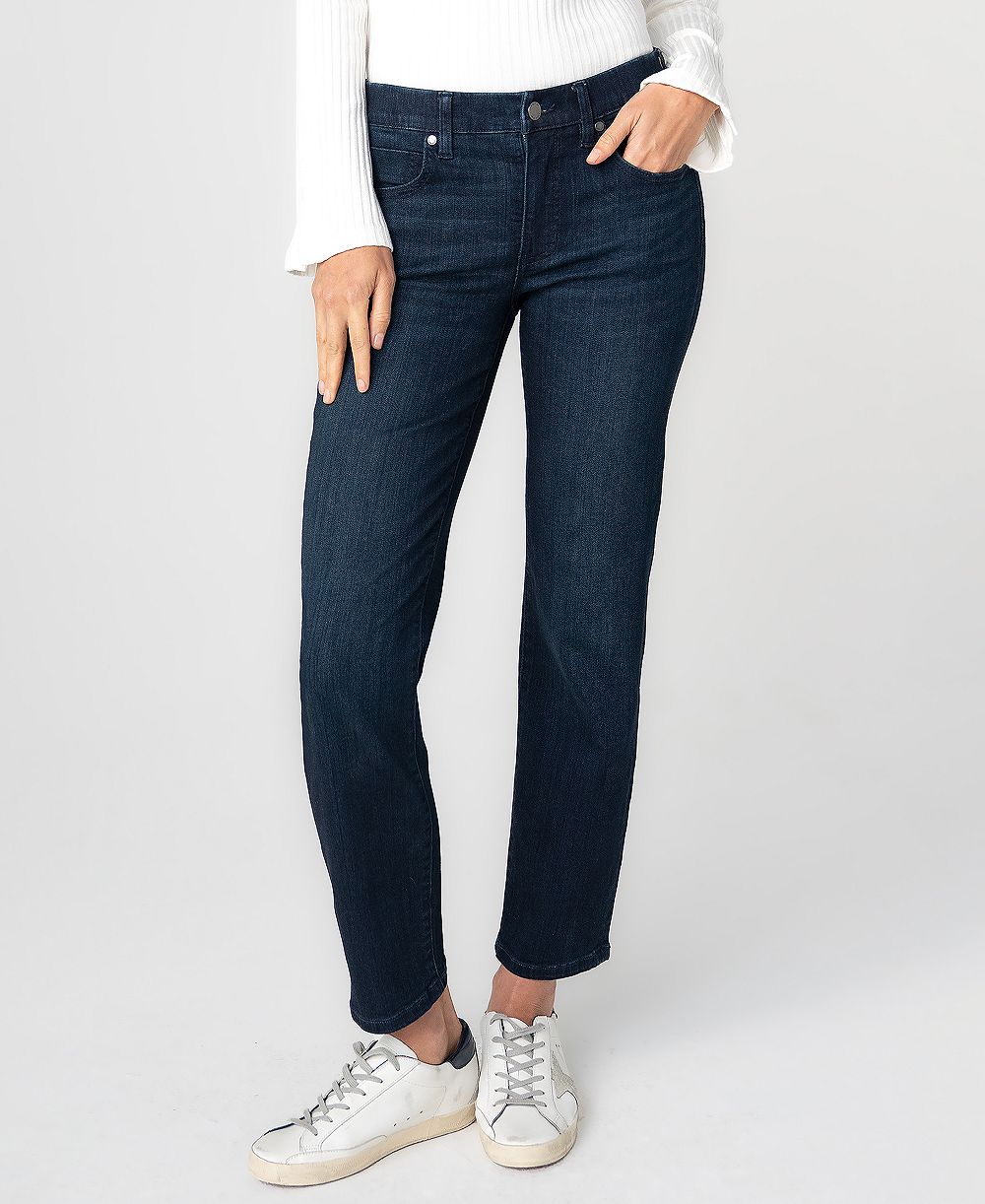Liverpool Los Angeles Petite Low-Rise Comfort Waist Straight-Leg Jeans