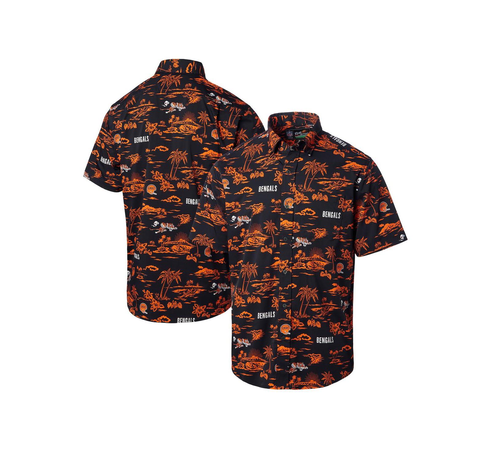 Рубашка Reyn Spooner Men's Black Cincinnati Bengals Throwback Kekai Print Button-Up