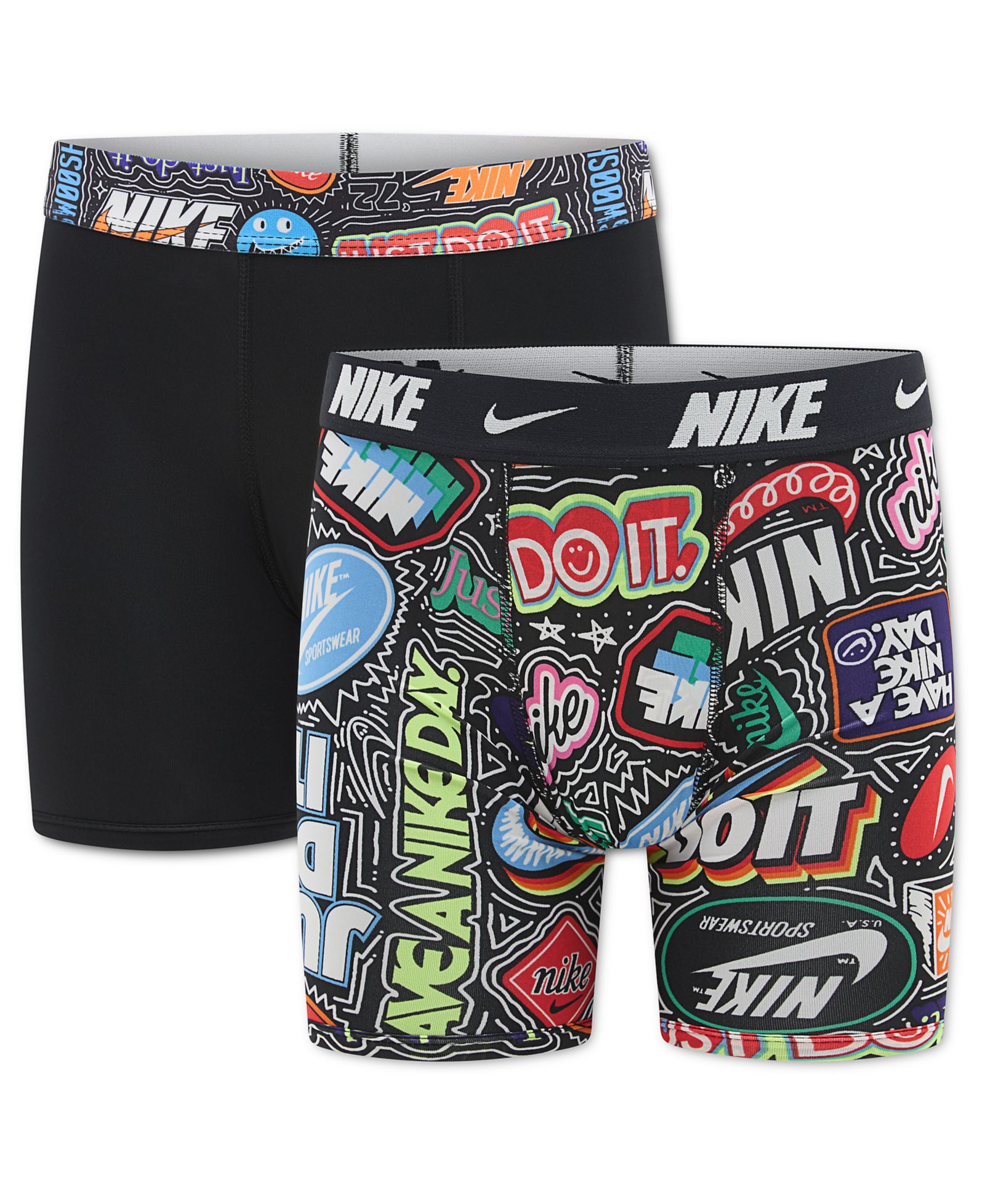 Nike Boys' 8-18 Printed Long Boxer Briefs, 2-Pack