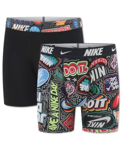 Nike Boys' 8-18 Printed Long Boxer Briefs, 2-Pack