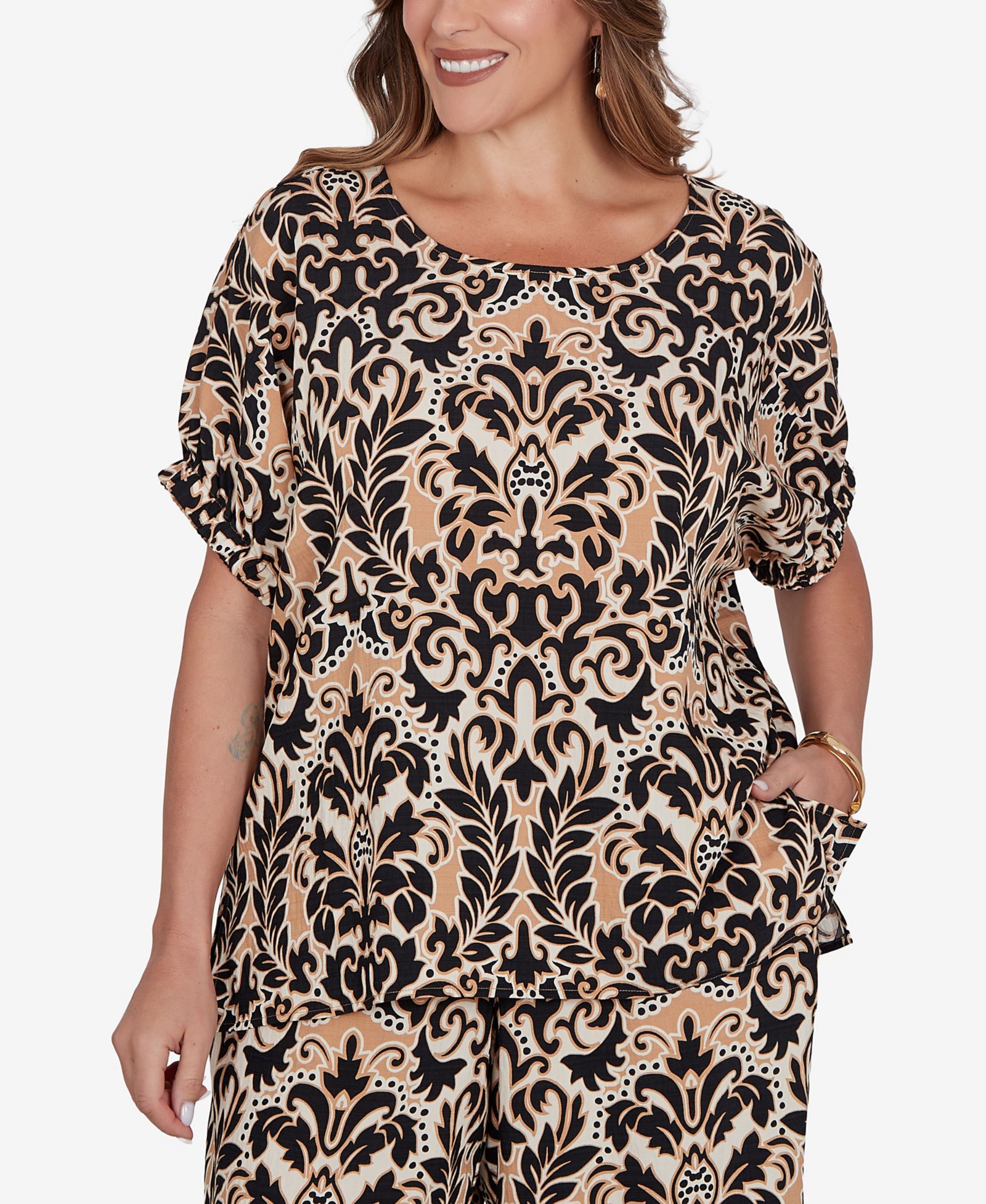 Футболка Plus Size Ruby Rd. Damask Textured