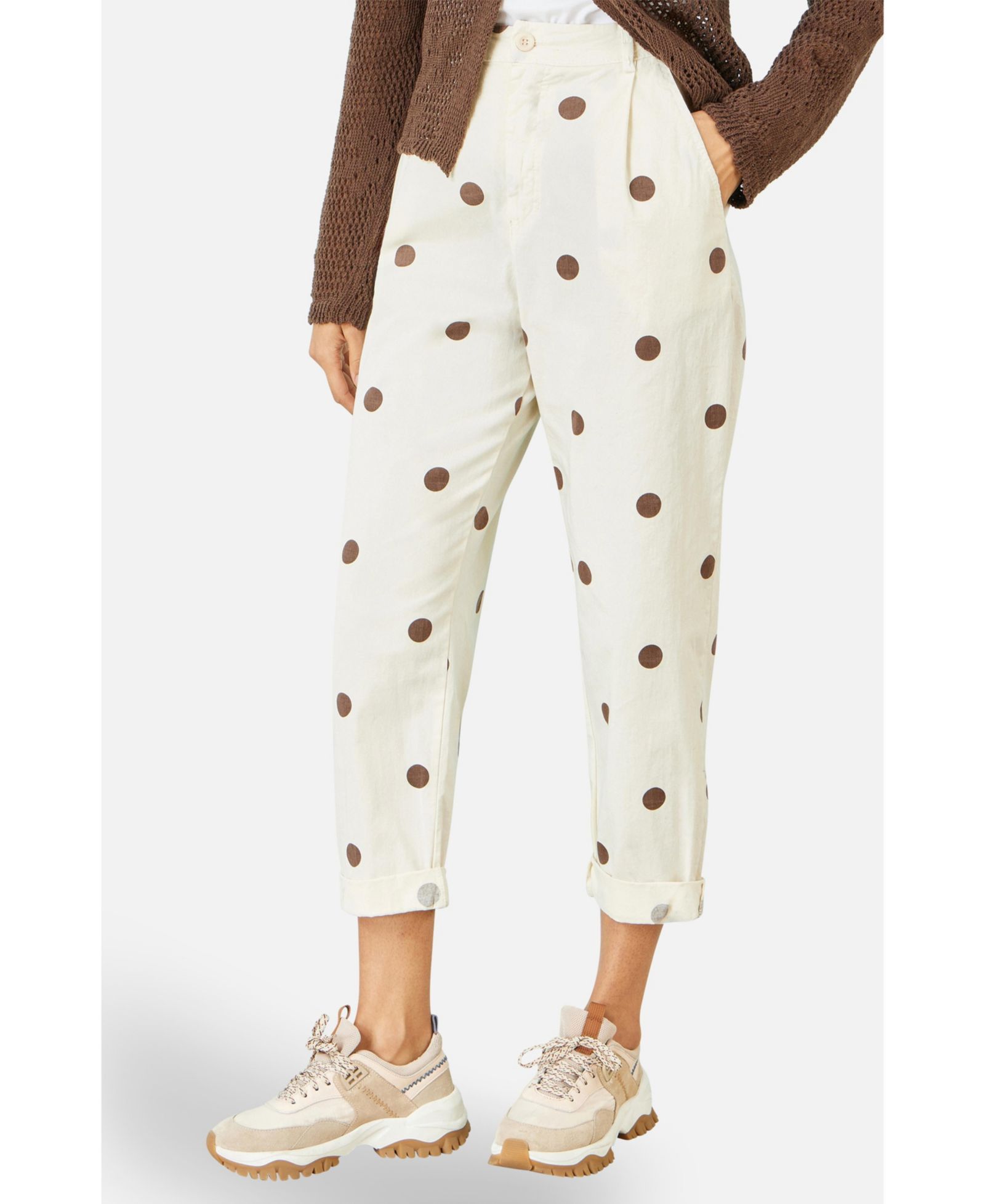 Женские брюки Yumi Spot Print Cotton Canvas Chinos