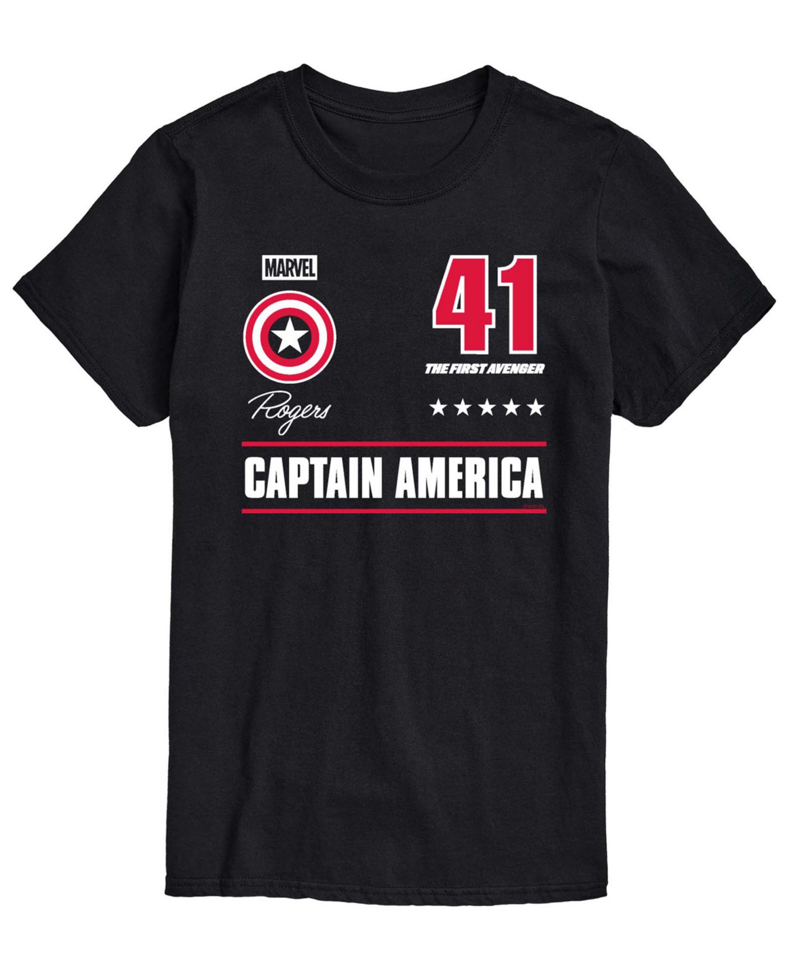 AIRWAVES Men's Captain America Jersey Short-Sleeve Graphic T-Shirt