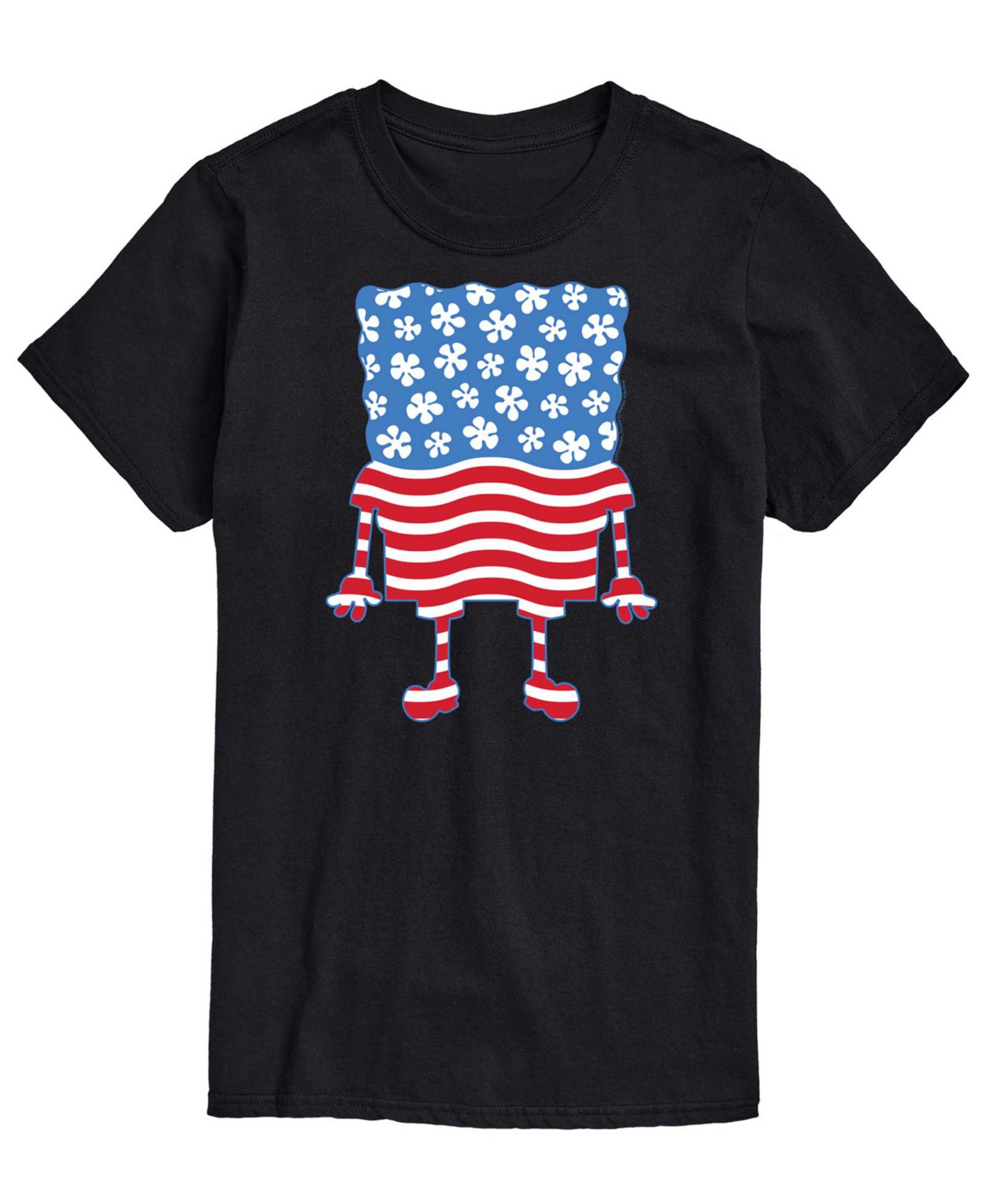 Мужская футболка AIRWAVES SpongeBob SquarePants Silhouette Stars Stripes Short-Sleeve Graphic T-Shirt